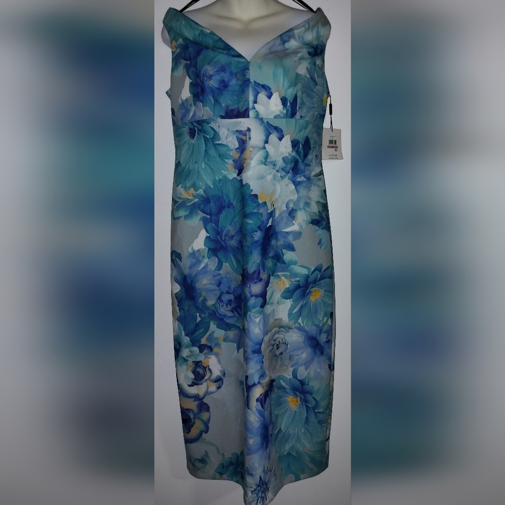 NWT Calvin Klein Women's Off Shoulder Floral Sheath Dress 12